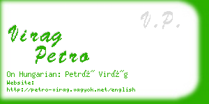 virag petro business card
